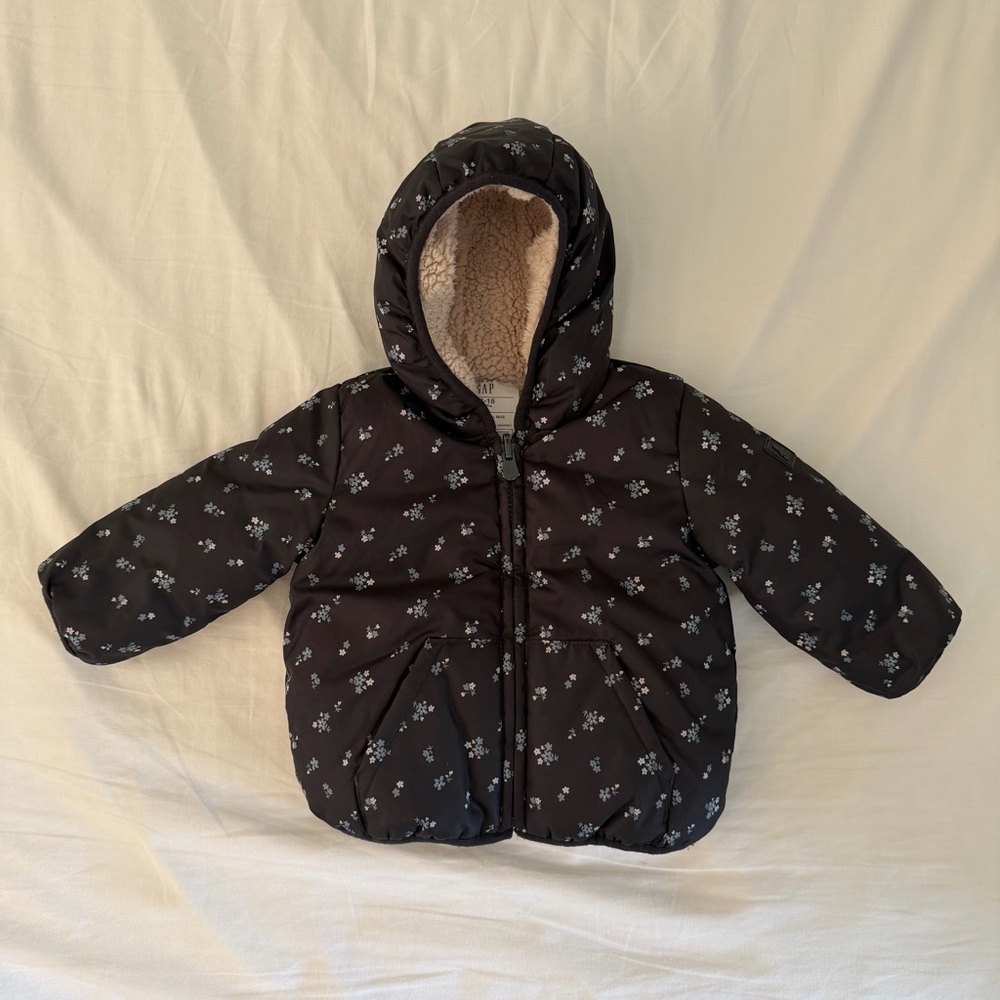 Baby GAP ColdControl Max Floral Reversible Coat, 12-18 months
